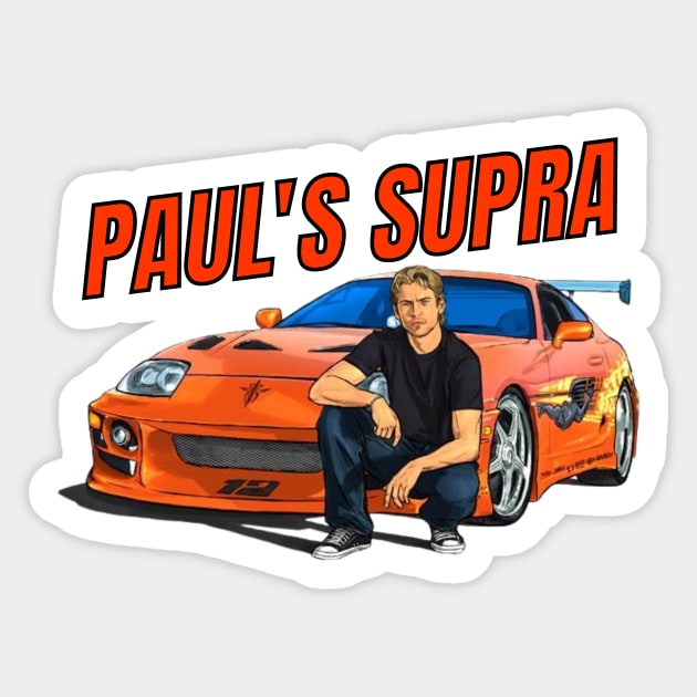 Paul's Supra { Fast and furious } Sticker by MOTOSHIFT